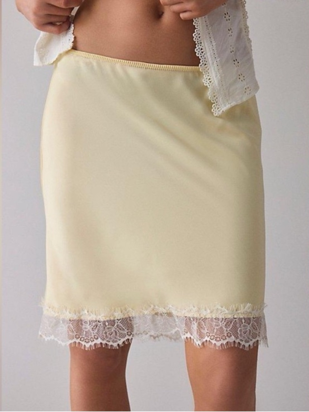 Kimchi Blue Silk Style Lace Trim Skirt
